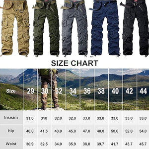 Men's Tactical <b>Pants</b> Smart Casual Fleece Lining Elastic Waist 8 Pockets <b>Work</b> <b>Cargo</b> Quick Dry Breathable Straight Winter Outdoor - Product Image 6
