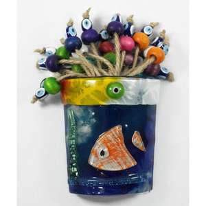 11X7 cm Aimant en verre Pot de fleur Accent mural Article décoratif - Product Image 2