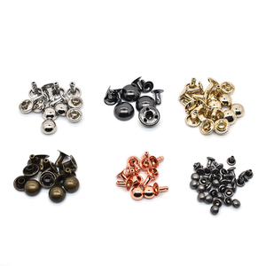 Rivet personnalisé en laiton massif à tête dôme ronde, rivet de ceinture, rivet à double capuchon - Product Image 1