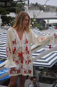 Tunique de styliste à manches longues bouffantes pour femme, haut de styliste à la mode - Product Image 3