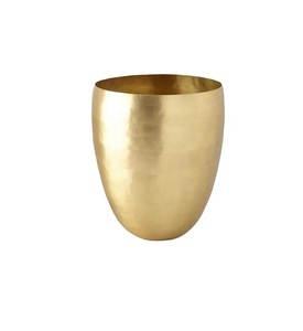 Iron Round Desktop Planter Brush Brass Gold Color American Design Standard Size Indoor Planter For Garden Decoration Handmade - Product Image 3