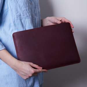Durable Genuine Leather Lightweight Portable <b>Laptop</b> <b>Sleeve</b> Retro Handmade for Office Work and Travel Protection GLS-0243 - Product Image 2