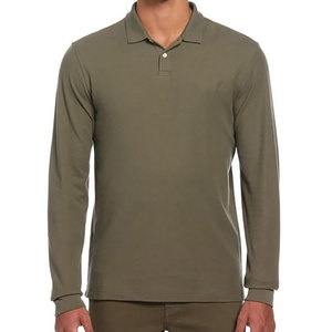 Polo à manches longues pour hommes T-shirt à manches courtes en polyester tricoté Polo pour hommes - Product Image 3