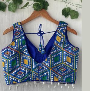 Blusa Sari confeccionada tradicional elegante de Boutique india, blusas de diseñador cómodas y elegantes, ropa de fiesta étnica nupcial - Product Image 1