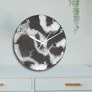Horloge de maison de luxe, faite à la main, en résine, sur le thème de l'océan, moderne, étanche, surdimensionnée, veilleuse, décoration de mariage, décoration de salle à manger, horloge de Pâques - Product Image 1