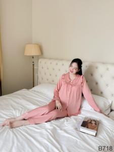 Ensemble de vêtements de maternité en soie latine douce et fraîche B718, confortable et frais pour les femmes enceintes - Product Image 6