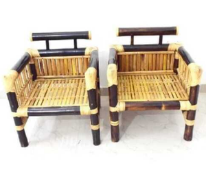 Juego de Sofás de Bambú Clásicos para Sala de Estar, Muebles Rústicos de Madera de Tronco para Comedor, 5 Plazas, Conjuntos para Restaurante, Salón y Jardín - Product Image 4