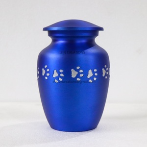 Paw สัตว์เลี้ยงแกะสลักอลูมิเนียมหัวใจโกศสีฟ้าที่ระลึกมินิโกศหัวใจเผาศพโกศสำหรับสัตว์เลี้ยงขี้เถ้าขนาดเล็กของที่ระลึกหัวใจโกศทำด้วยมือ - Product Image 5