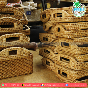 ถาดหวายทอมือเวียดนามราคาไม่แพงสำหรับภาชนะบรรจุอาหารในครัวเรือนและความต้องการในครัว - Product Image 6