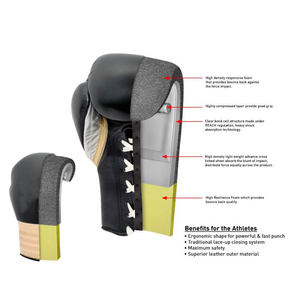 Gants de boxe en cuir véritable Gants de boxe Vente en gros Sac d'entraînement et gants en cuir professionnels - Product Image 5