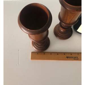 Bougeoir en bois décor de noël bol de récipient en bois vide bougie en bois faite à la main bocaux de bougie uniques - Product Image 2