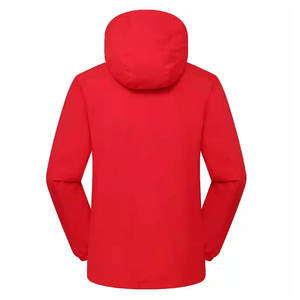 Veste coupe-vent de sport décontractée pour hommes, couleur contrastée, logo avant, tissu tissé, pull ample à capuche - Product Image 2