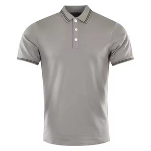 T-shirt polo à manches courtes pour hommes de style nouveau T-shirt polo en gros en tissu de toile à motif solide - Product Image 6