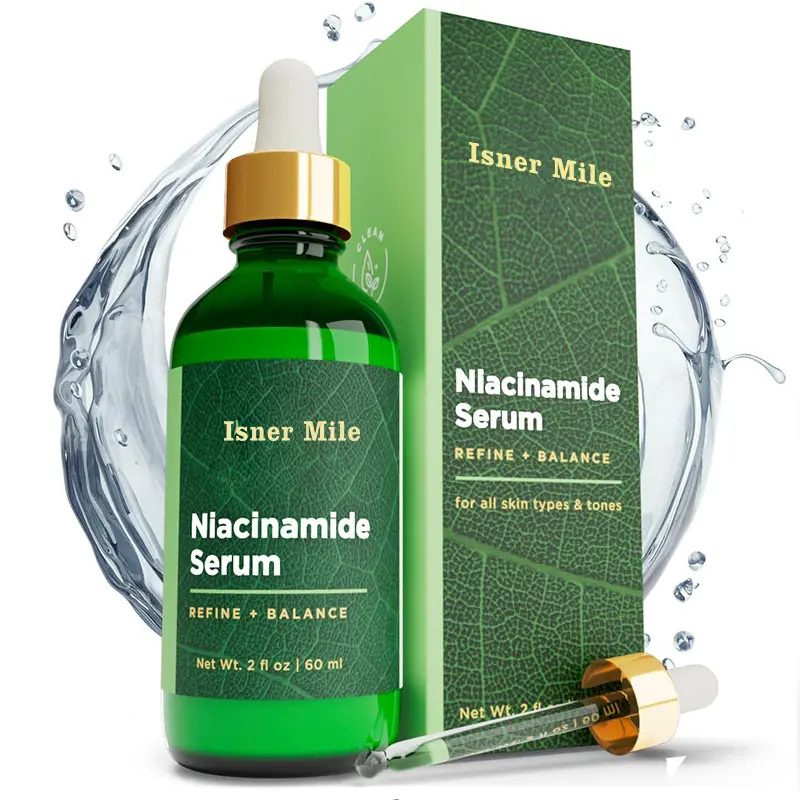 Очищающая ниацинамидная сыворотка (витамин B3) для лица с увлажняющей гиалуроновой кислотой очищает и уравновешивает кожу + минимизирует поры