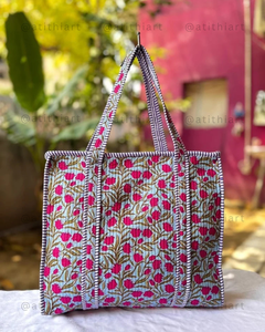 Sac fourre-tout matelassé en coton lavable, réutilisable, écologique, doux, rembourré, pour le shopping, les voyages, le transport quotidien, léger, durable, avec fermeture éclair - Product Image 4