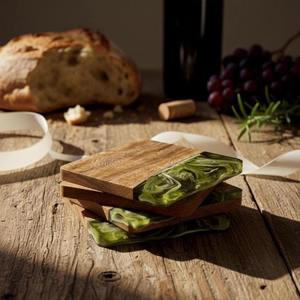 <b>Epoxy</b> Wood Coasters Beautiful Resin River Designs Durable Handmade Eco Friendly Oil Proof Customizable for Elegant Rustic Modern - Product Image 1