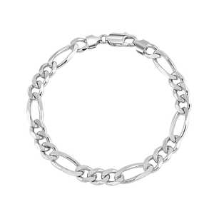 Pulsera de Cadena Figaro Chapada en Oro de Plata de Ley 925, Clásica, Unisex, Moderna, de Alta Calidad, Joyería de Moda, Regalo para Fiestas - Product Image 1