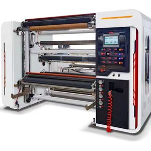 Maquinaria de procesamiento de papel de rebobinado de corte longitudinal Jumbo de alta velocidad con cojinete de bomba de motor PLC Schneider/Siemens, número de unidad de caja de carga - Product Image 1