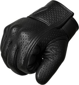 Gants de moto en cuir de qualité supérieure pour hommes, femmes et enfants, vente en gros, équitation, polo, vélo, noir - Product Image 1