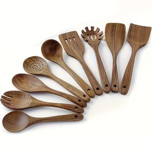Ustensile de cuisine en bois spatules en bois naturel pour la cuisson de divers plats ustensiles de spatule en bois - Product Image 1