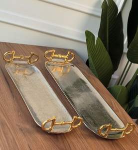 Bandeja DE SERVICIO DE ALUMINIO hecha en la India Bandeja de servicio a base de aluminio hecha en la India Bandeja de servicio hecha a mano - Product Image 2