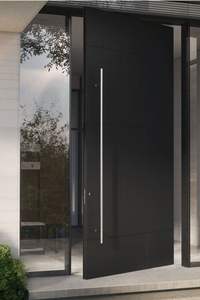 Puerta de Entrada Principal Pivotante de Madera Exterior Moderna Antirrobo de Lujo para Villas, Hierro y Metal para Casas Modernas - Product Image 2