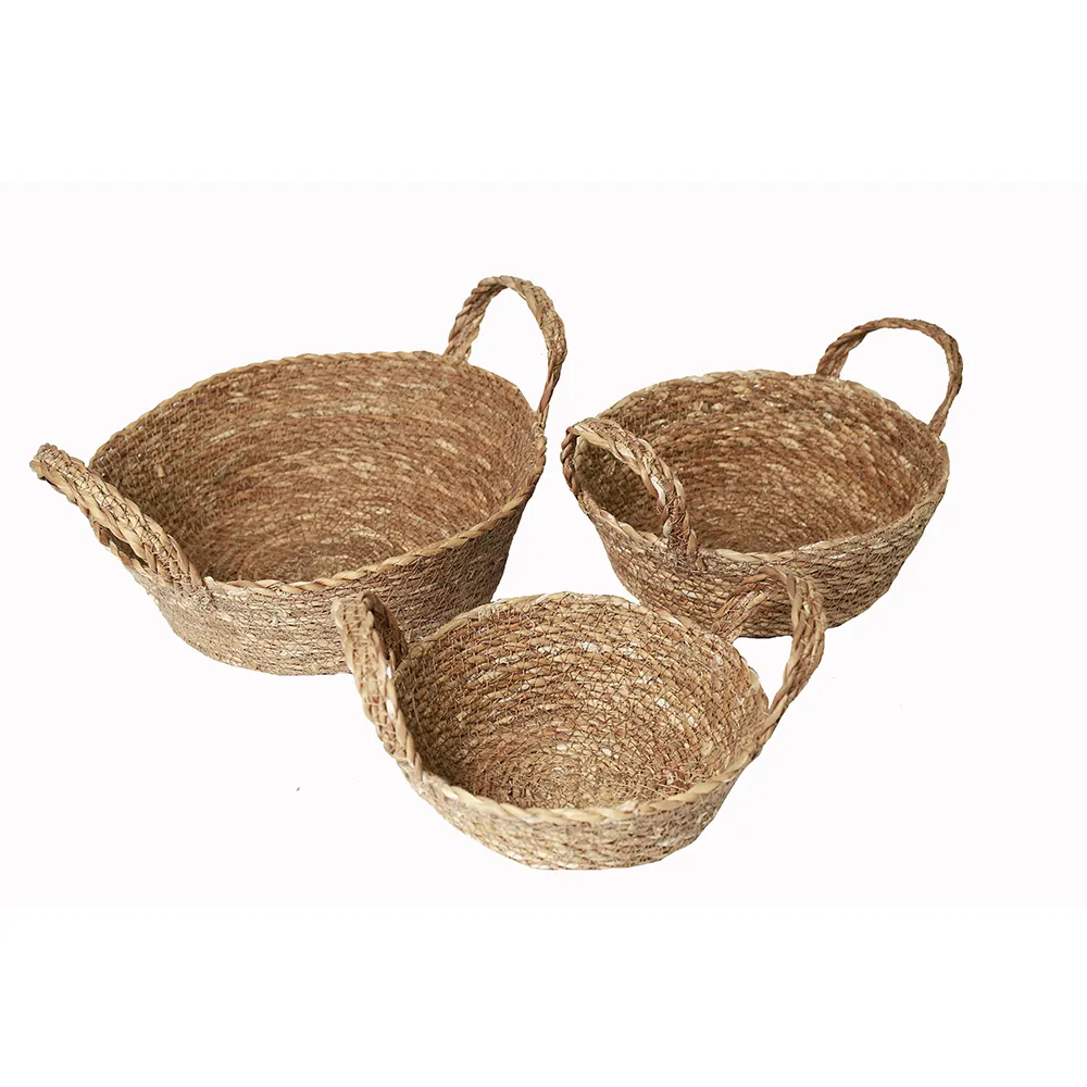 Household items and safe environment products of Jute Rope wicker basket for home decoration office interior and outdoor indoor