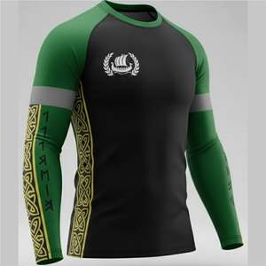 Custom Breathable Eco-Friendly Anti-UV UPF50+ <b>Swim</b> <b>Shirt</b> Long Sleeve Rashguard Compression with Spice Design - Product Image 3