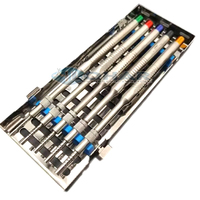 Instrument d'ostéotome d'implant dentaire de 5 pièces Dispositif de levage de sinus d'ascenseur de sinus Cassette de stérilisation d'extrudeuse d'os d'implant