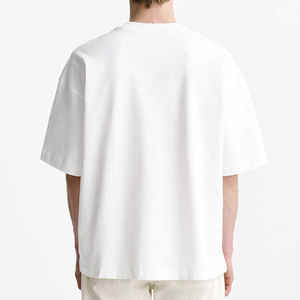 T-shirt en coton à manches courtes et col rond couleur unie simple pull décontracté Offre Spéciale pour hommes - Product Image 3