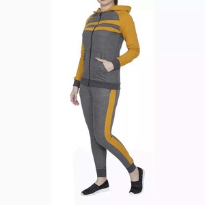 Winter Embroidered Custom Logo Women's Tracksuits Zipper-Up Two-Piece Cotton Fleece Sports Wear Jogging <b>Sets</b> - Product Image 1