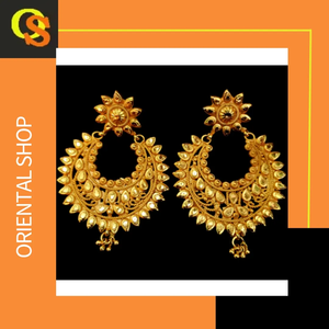 Buy <b>Earrings</b> Set with Traditional Designed 22CT Gold Plated Jhumka <b>Earrings</b> Jewelry for Women Wear by Exporters - Product Image 4