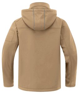 Chaqueta Softshell para hombre Abrigo ligero a prueba de viento para exteriores con bolsillos con cremallera Logotipo personalizado disponible - Product Image 6