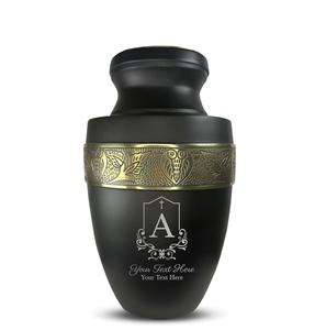 A Personalized Human Cremation Urn for Adult Ashes Men Women Aluminum Urn with Name Date Design with Silver Rim Custom Size - Product Image 1