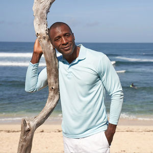 Chemise décontractée unisexe à manches longues, logo personnalisé sur le devant, bouton, ODM, fourniture, polyester respirant, tricoté, séchage rapide - Product Image 1