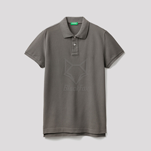 เสื้อโปโลผู้ชายสีเทา แขนสั้น ผ้าฝ้ายอ๊อกซ์ฟอร์ด สีพื้น สวมใส่สบาย ทรงปกติ ผ้าทอ ป้องกันรอยยับ ดีไซน์กระดุม - Product Image 4