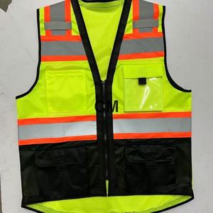 Chaleco de Seguridad Impermeable con Tiras Reflectantes, Diseño Multibolsillos para Uso en Construcción, Tráfico Nocturno y Trabajo - Product Image 4