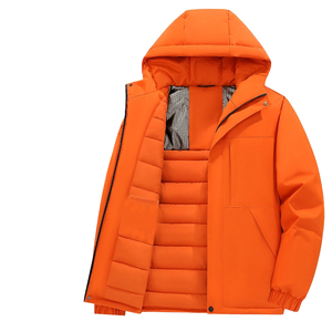 Chaqueta Casual de Invierno para Hombre J21888K, Nueva Tendencia 2025, Gruesa, Acolchada, con Capucha, Cortavientos, Cierre de Cremallera Frontal, Poliéster/Algodón, Softshell - Product Image 4