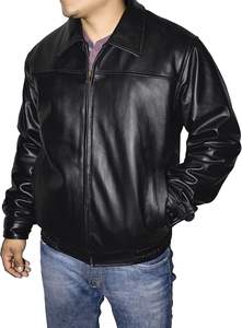 ATLANTIC Premium Men's Genuine Leather Bomber Jacket Zip Out Turn-Down Collar con ODM para el invierno - Product Image 2