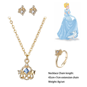 Conjunto de Joyería de Princesa con Circonitas para Mujer, Chapado en Oro, Diseño de Copo de Nieve, Corte Brillante Redondo, Engaste de Bisel, Lindo Regalo - Product Image 4