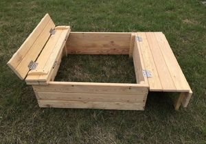 Cubierta de caja de arena cuadrada para niños de 62x62 pulgadas, caja de arena grande de madera, cubierta impermeable para piscina con cordón - Product Image 2