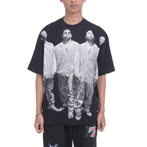 Haute qualité 100% coton nouveau Design hommes Boxy T-shirts personnalisés DTG impression chemises respirant séchage rapide bas prix - Product Image 2