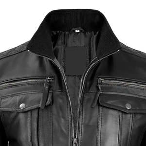 Calidad Premium nuevo último diseño de cuero de los hombres para la chaqueta de bombardero estilo Formal a prueba de viento impermeable personalizado 2026 - Product Image 2