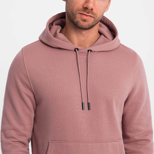 Sweat à capuche surdimensionné 100% coton 350GSM pour hommes, sweat-shirt rose brodé à motif solide, sweat-shirt en polaire délavée conçu sur mesure - Product Image 3