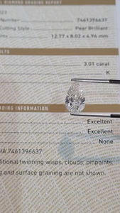 Pierre de diamant de forme fantaisie scintillante de 3,00 carats, taille poire, cultivée en laboratoire, remplie, pour bague ou pendentif, clarté VS1, couleur D - Product Image 4
