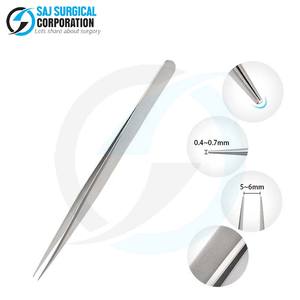 Pince à épiler de précision en acier inoxydable pour gaucher, pointe droite, durable, légère, réutilisable, écologique, outil de toilettage, logo personnalisé - Product Image 1