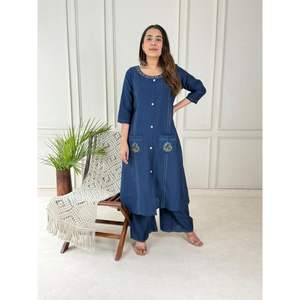 Ensemble de vêtements de luxe Vetican A Line Cordset kurti avec palazzo pour femmes, pour mariage, festival, fête, fonctions religieuses et culturelles - Product Image 3