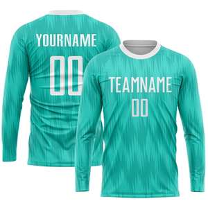 Camiseta de Fútbol Personalizada con Textura Verde Azulado - Camiseta de Entrenamiento de Secado Rápido con Nombre/Número de Equipo Personalizable - Product Image 3