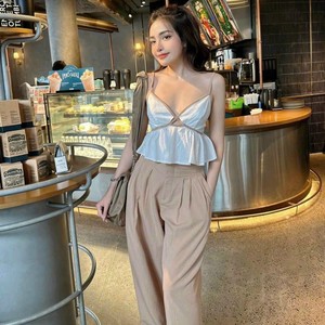 ชุด2023ยาวสำหรับผู้หญิงเสื้อผ้าฤดูร้อนซักได้แฟชั่นธรรมชาติสวมใส่ง่ายผลิตจากเวียดนาม - Product Image 1