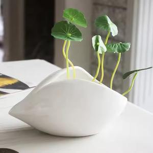 แจกันดอกไม้เซรามิกสีขาวสไตล์นอร์ดิกทันสมัยขายดีหม้อวิเศษสำหรับตกแต่งคาเฟ่และสำนักงาน - Product Image 5